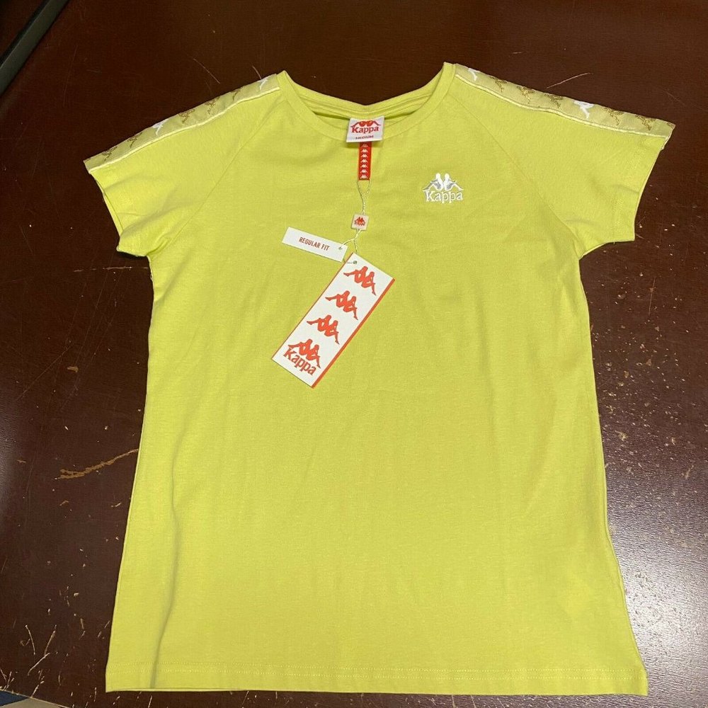 Kappa Womens Yellow 222 Banda Brefan Short Sleeve Pullover T Shirt Size M L